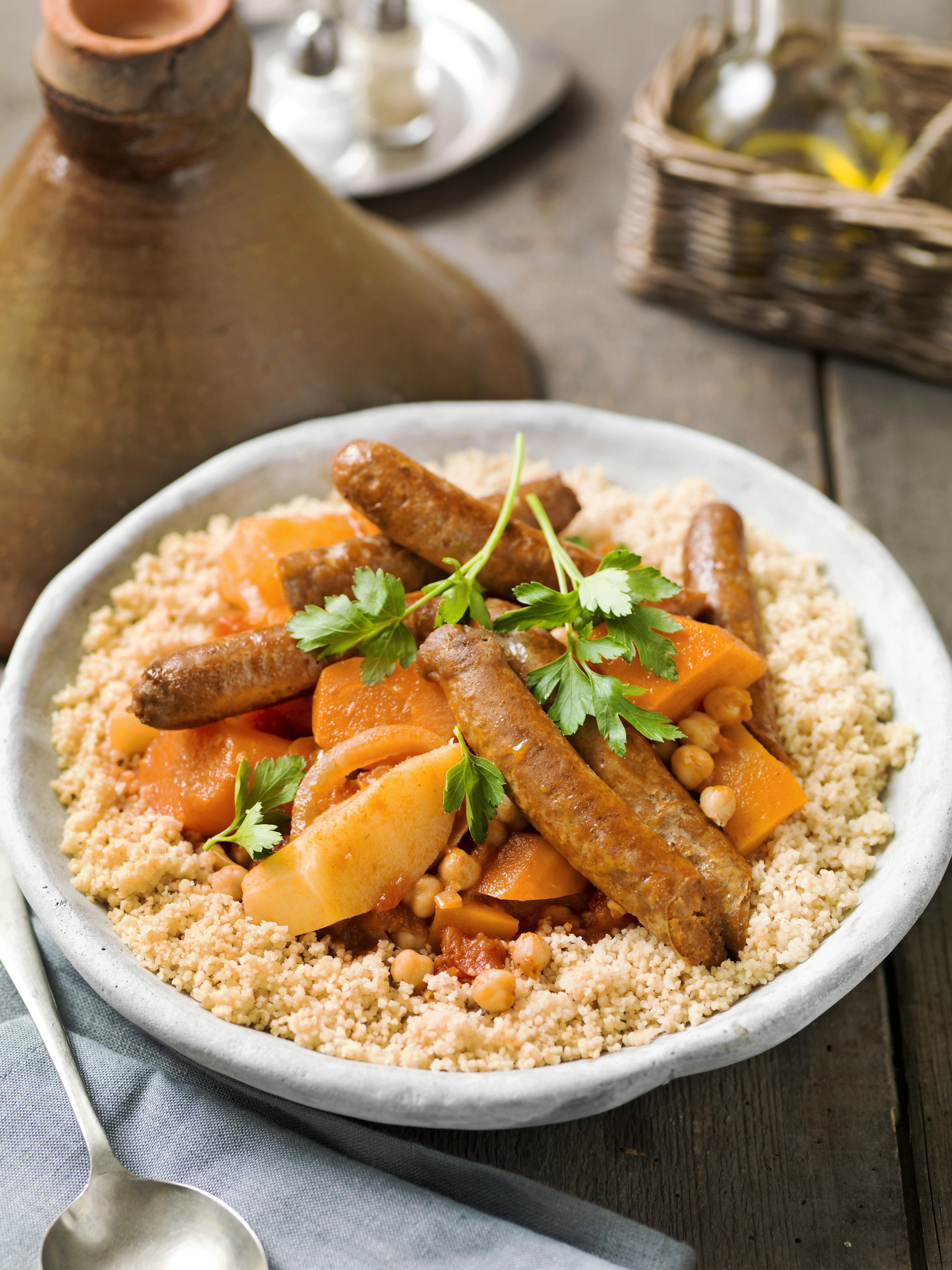 Tajine van wintergroenten met merguez